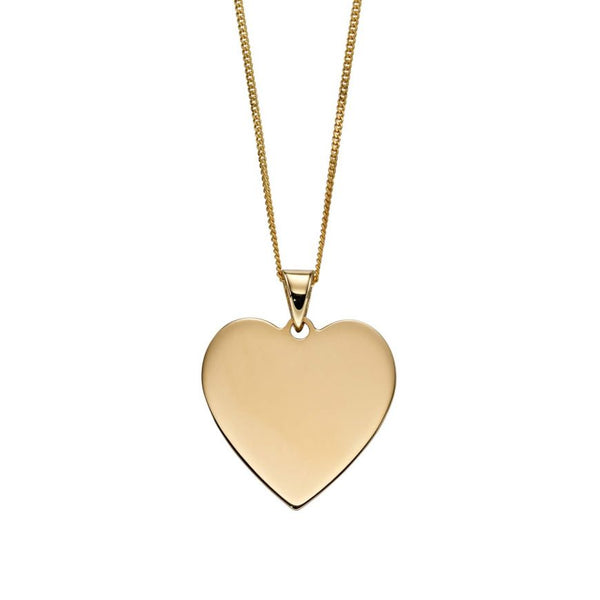 Personalised Heart Disc - 9ct Yellow Gold