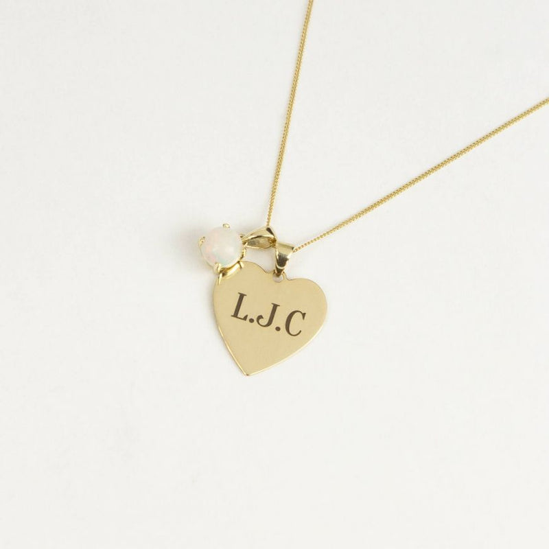 Personalised Heart Disc - 9ct Yellow Gold
