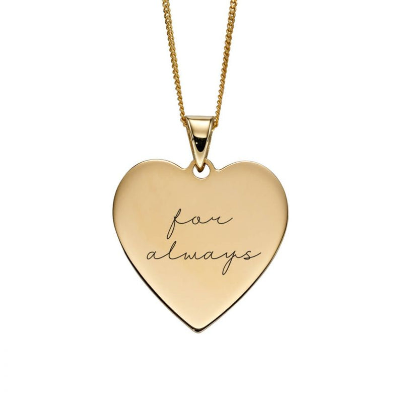 Personalised Heart Disc - 9ct Yellow Gold