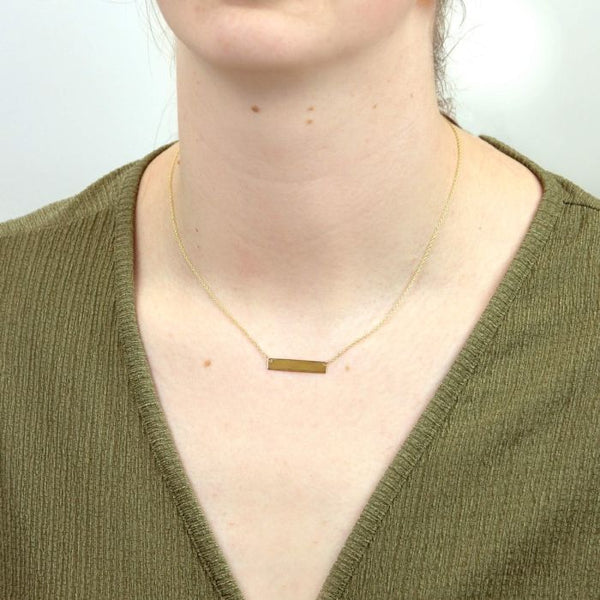 PersonBar Necklace - 9CT YELLOW GOLD - Hanratty Jewellers