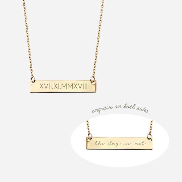 Personalised ID Name Bar Necklace - 9CT YELLOW GOLD - Hanratty Jewellers