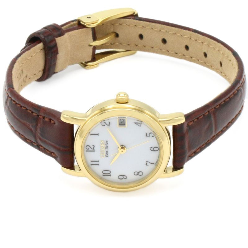 Citizen Ladies Brown Leather Strap Watch