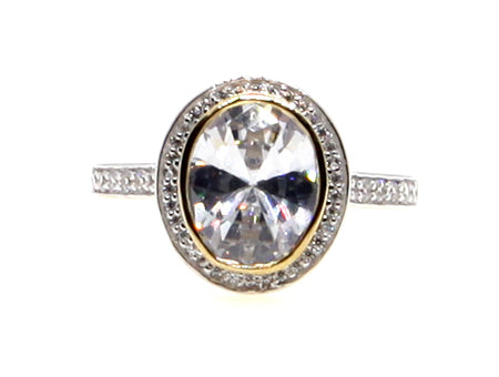 Round CZ Ring - 9ct Yellow Gold