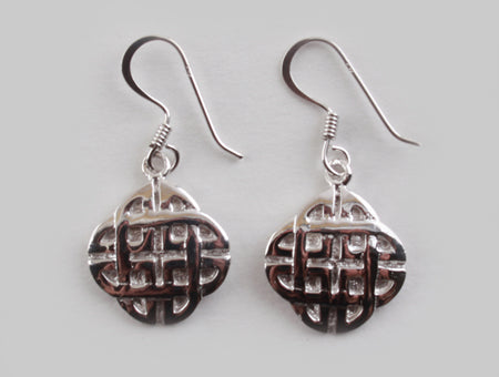 Celtic Drop Earrings - Sterling Silver