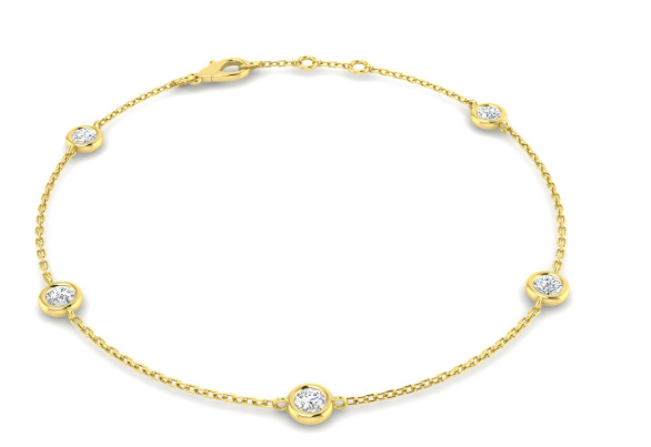 Station Bracelet Lab Grown Diamond 0.56ct - 9ct Gold