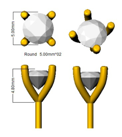 Round Brilliant Earrings Lab Diamond 1ct - 9ct Gold