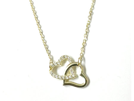 CZ Heart Necklace - Sterling Silver
