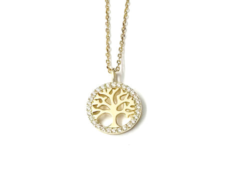 Tree Of Life Necklace - Sterling Silver Gold Plated