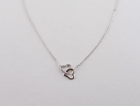 CZ Heart Necklace - Sterling Silver