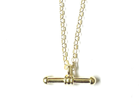 T-Bar Necklace - Sterling Silver/Gold Plated