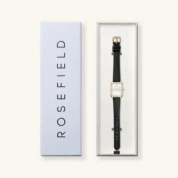 Octagon XS Black Leather Ladies Watches - Rosefield