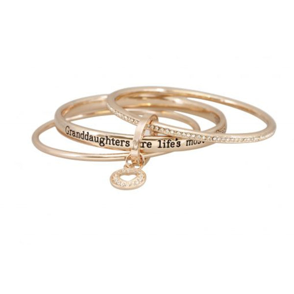 Granddaughter Triple Bangle – Rose Gold