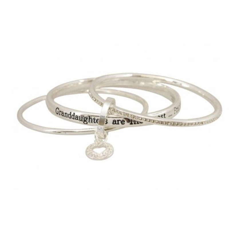 Granddaughter Triple Bangle – Silver