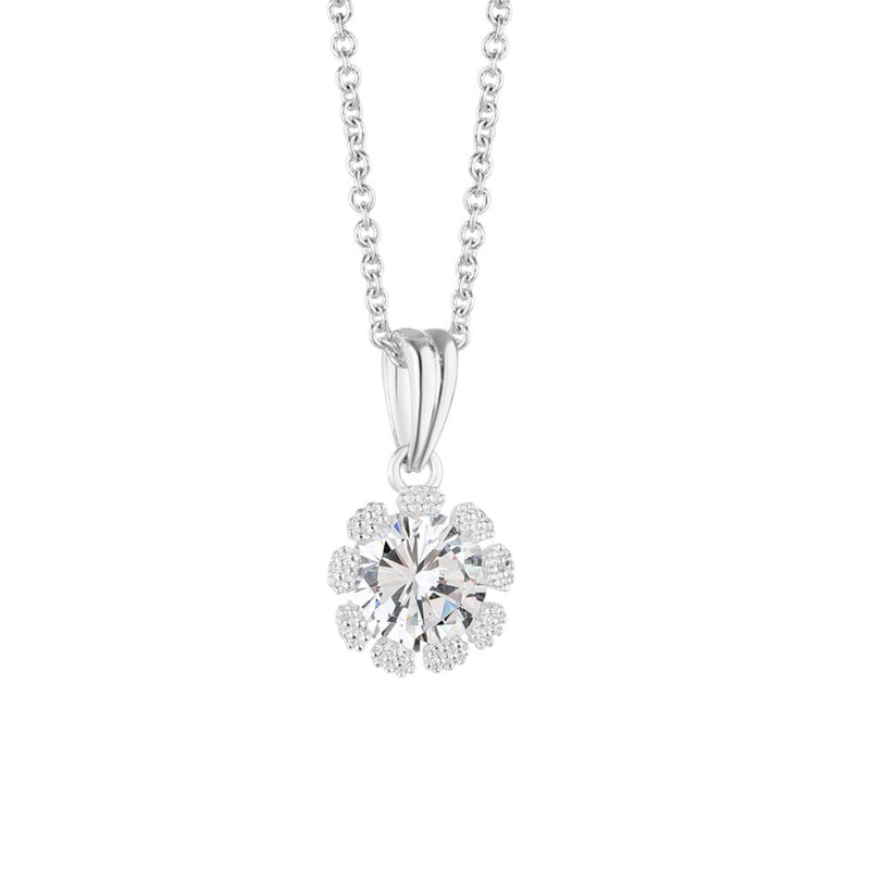 Flower Pendant Clear Stone - Newbridge Silverware