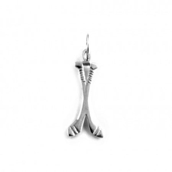 Double Hurling Stick Pendant - Sterling Silver