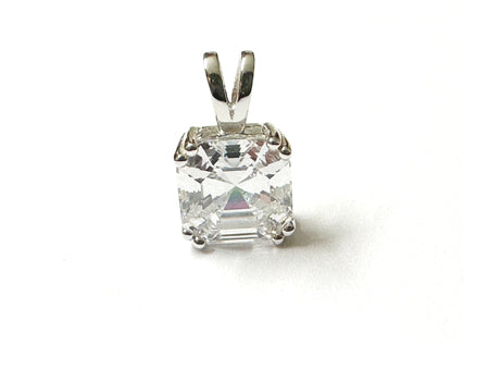 Square Cut CZ Pendant - Sterling Silver/Gold Plated