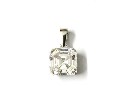 Princess Cut CZ Pendant - Sterling Silver