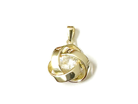 Knot CZ Pendant - Sterling Silver Gold Plated