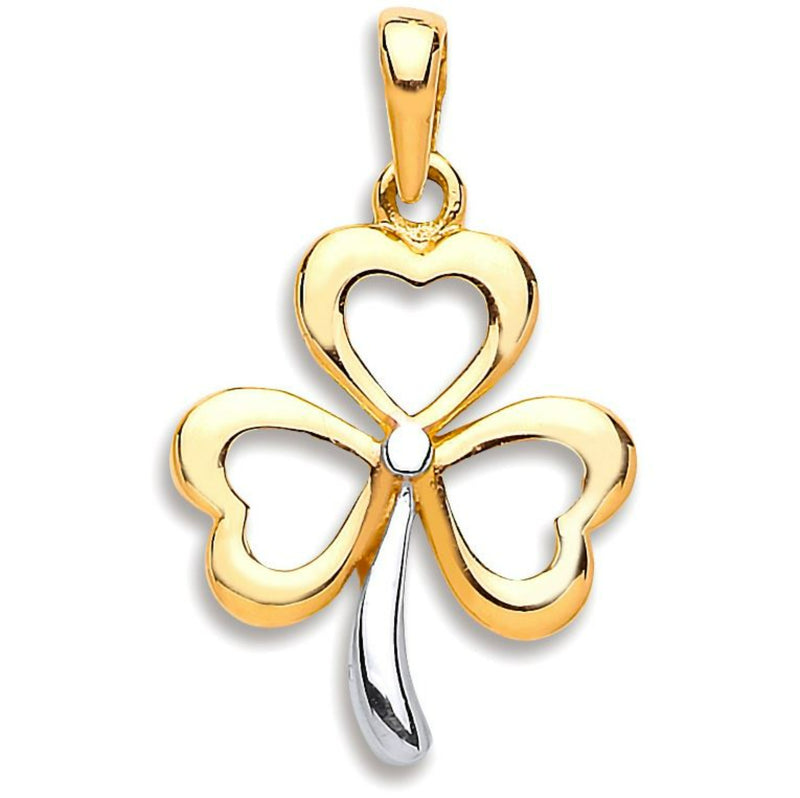 9ct Gold Two-Toned Shamrock Pendant