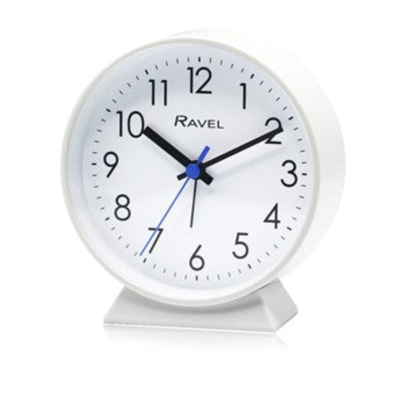 Ravel Round White Alarm Clock