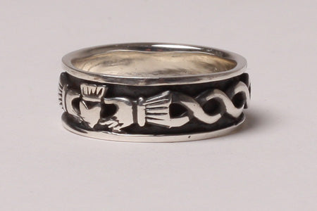 Claddagh & Celtic Style Ring - Sterling Silver