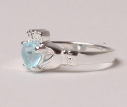Claddagh Birthstone Rings - Sterling Silver