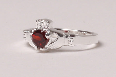 Claddagh Birthstone Rings - Sterling Silver