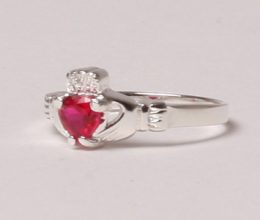 Claddagh Birthstone Rings - Sterling Silver