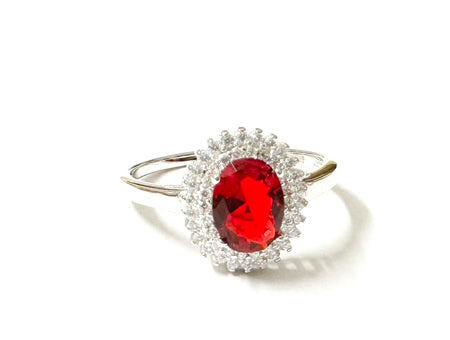 Halo CZ Ring - Sterling Silver