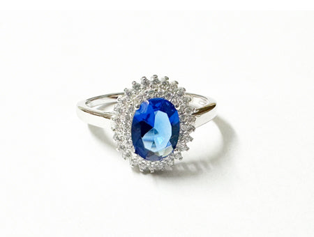 Halo CZ Ring - Sterling Silver