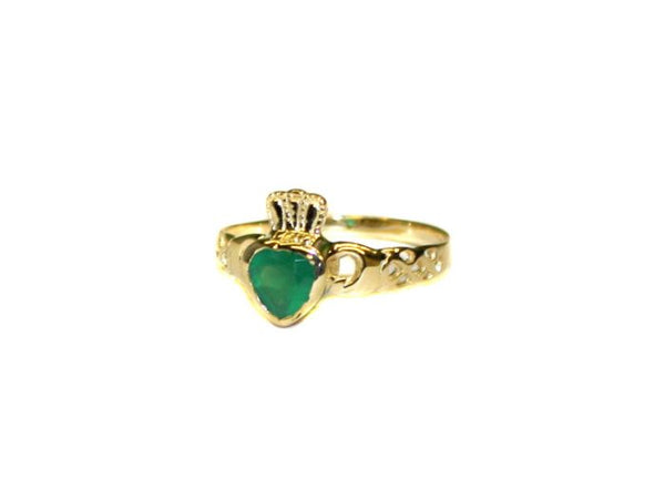 Claddagh & Celtic CZ Ring - 9ct Yellow Gold