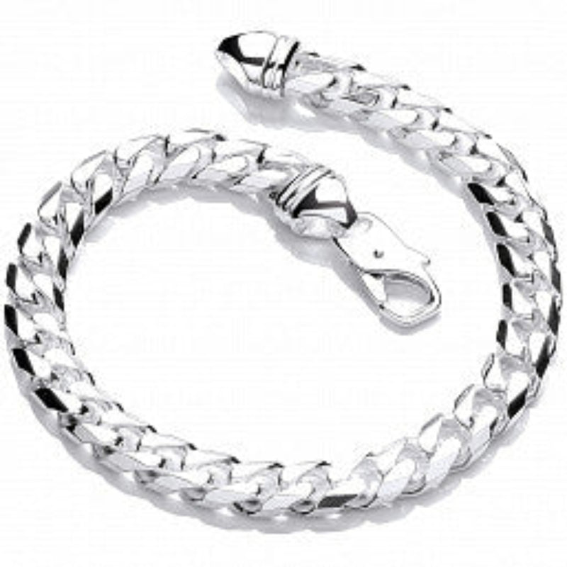 8" Gents 9.5mm Curb Bracelet - Sterling Silver