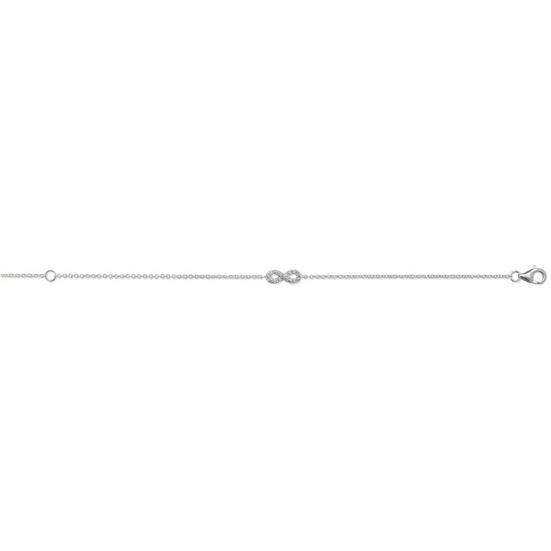 Small Cubic Zirconia Infinity Charm Bracelet - Sterling Silver