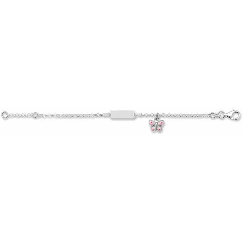 Pink Butterfly Bracelet - Sterling Silver