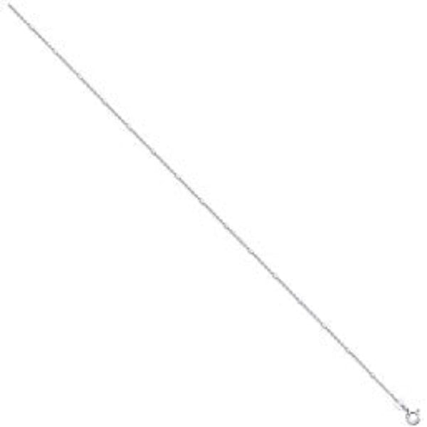 Silver 1.3mm Belcher Rhodium Plated Cable & Bar Chain