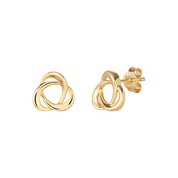 Double Twist Earrings - Sterling Silver Gold Plated