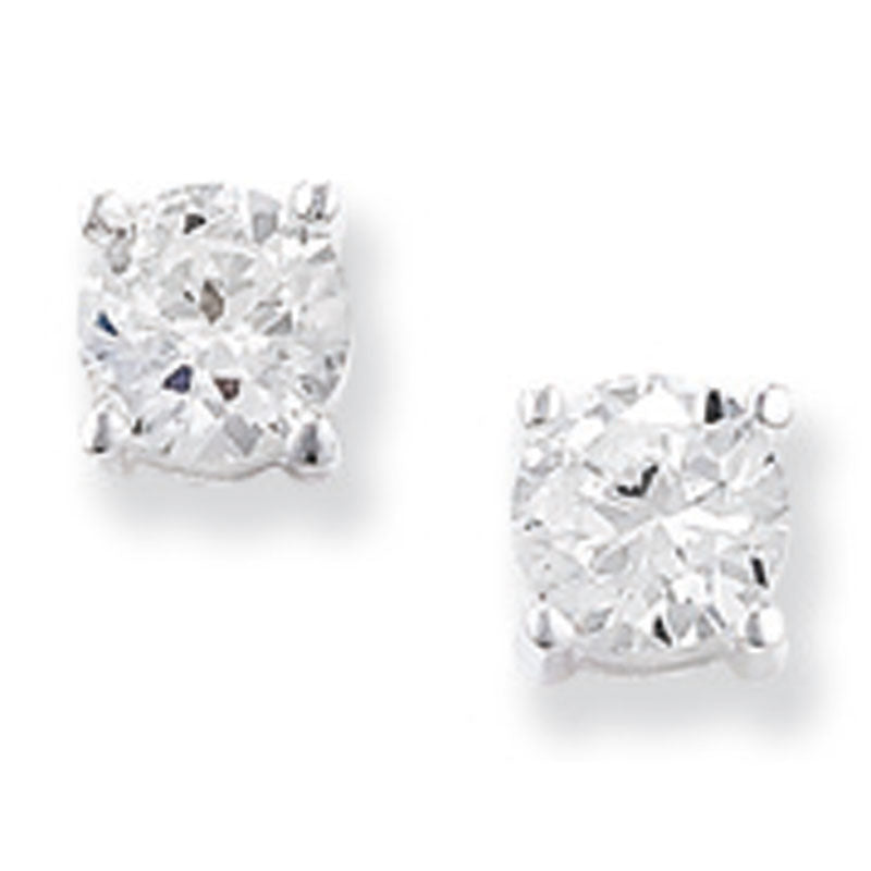 CZ Claw Set Earrings 4X4mm - Sterling Silver