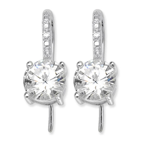 Classic Cubic Zirconia Drop Earrings - Sterling Silver