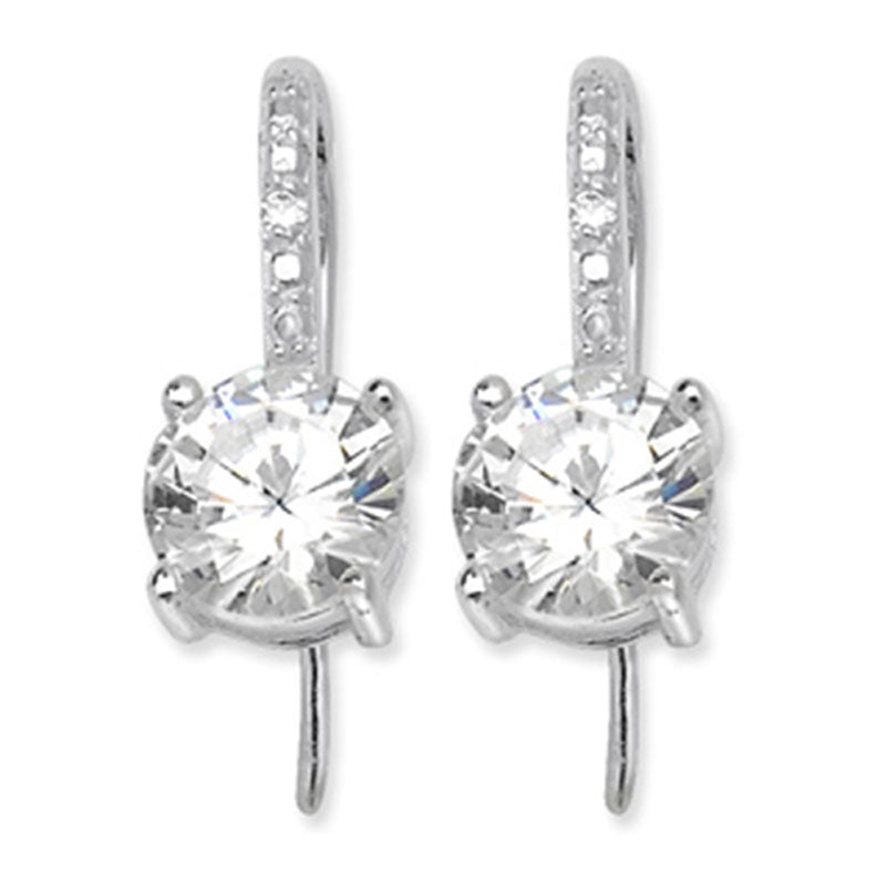 Classic Cubic Zirconia Drop Earrings - Sterling Silver