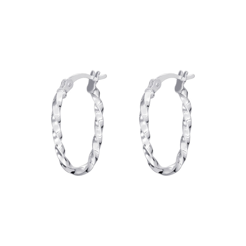 Twist Hoop Earrings - Sterling Silver