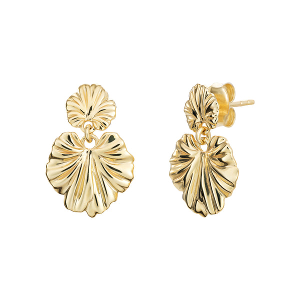 Leaf Style Earrings - Silver Gold Plated