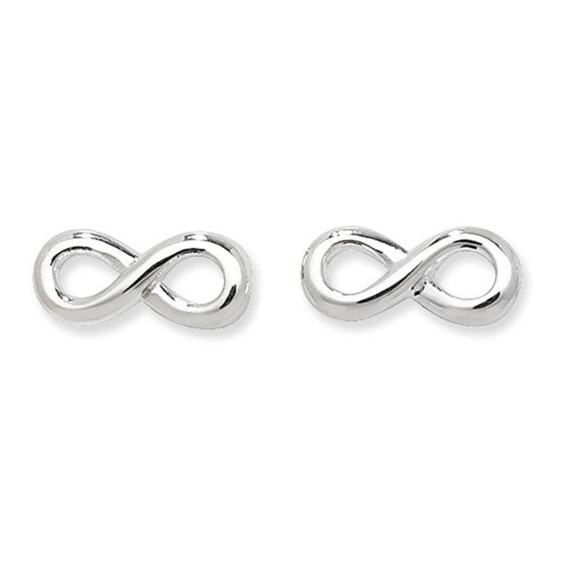 Infinity Silver Stud Earrings