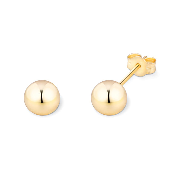 Round Ball Stud Earrings - Silver Gold Plated