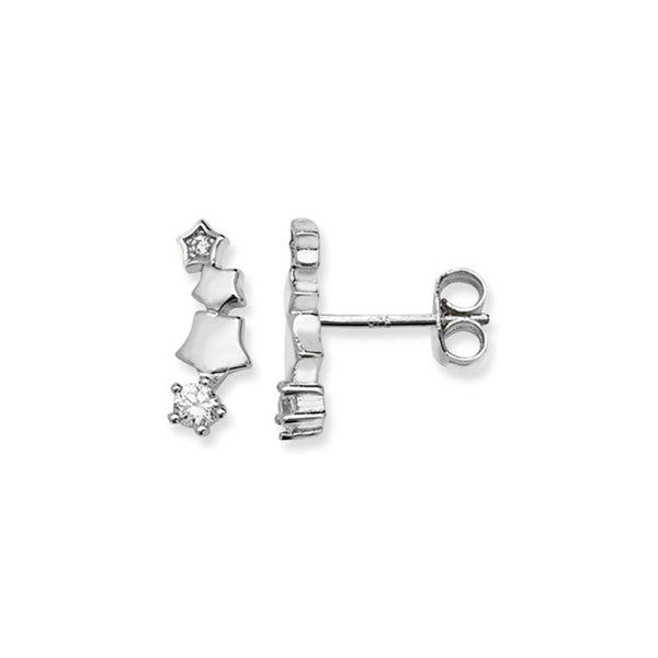 Shooting Star CZ Earrings - Sterling Silver