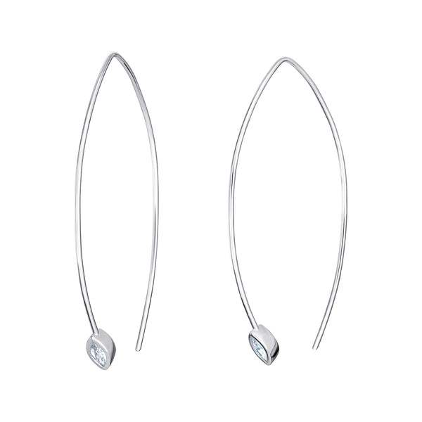 Cubic Zirconia Drop Earrings - Sterling Silver