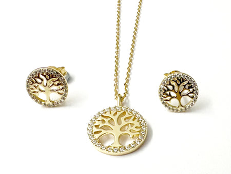 Tree Of Life Necklace - Sterling Silver Gold Plated