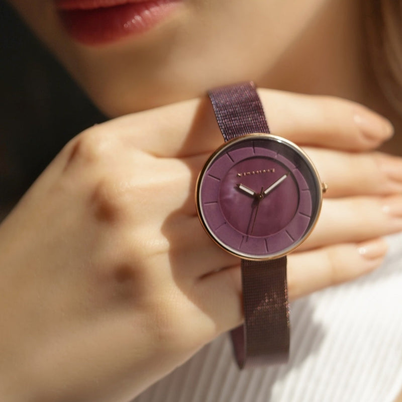 Ladies Watch Aubergine Strap