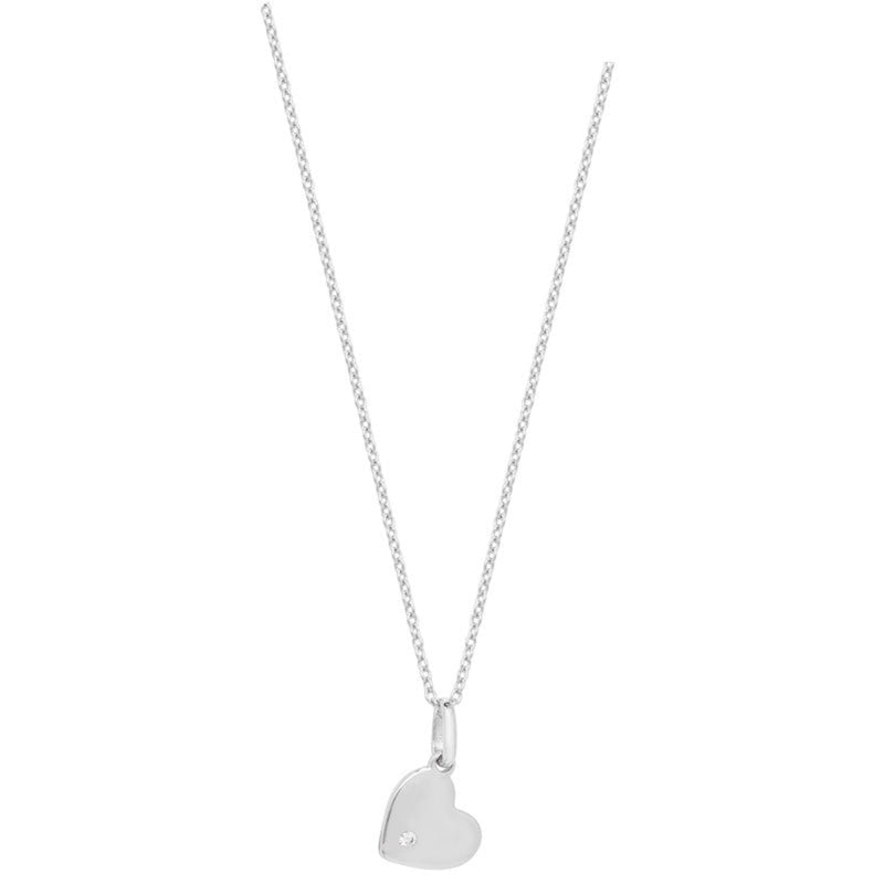 Heart Necklace with CZ Stone