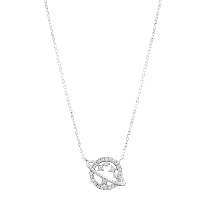 Sterling Silver Planet & Stars Necklace