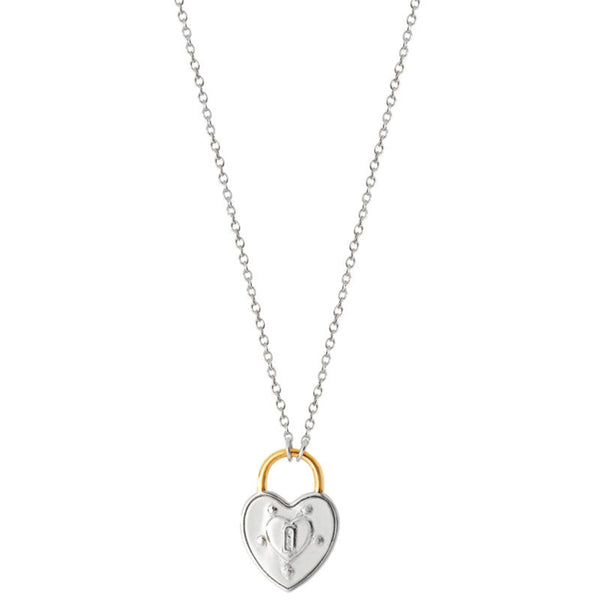 Padlock With Chain - Sterling Silver